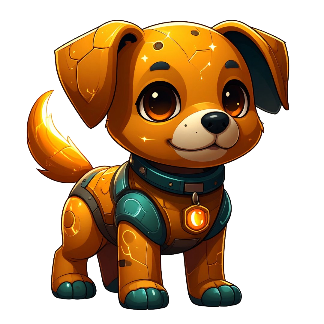 Nova, the friendly robot dog guide for Explorer track kids aged 8-10